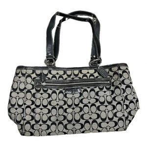 Coach Black Jacquard Penelope Shoulder Bag